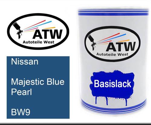 Nissan, Majestic Blue Pearl, BW9: 500ml Lackdose, von ATW Autoteile West.